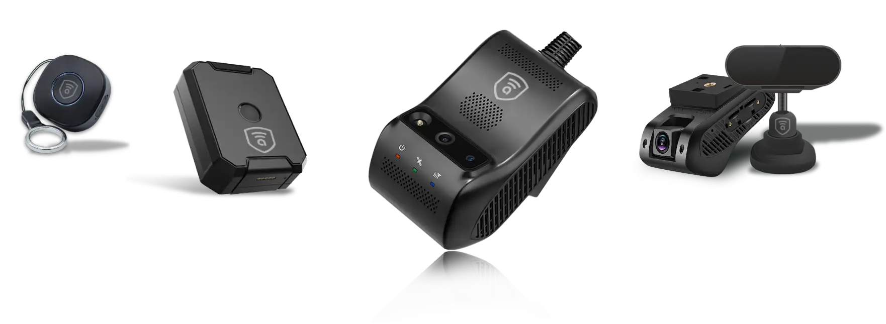 Devices depicted to represent the Amber Connect product catalog showcasing products and features